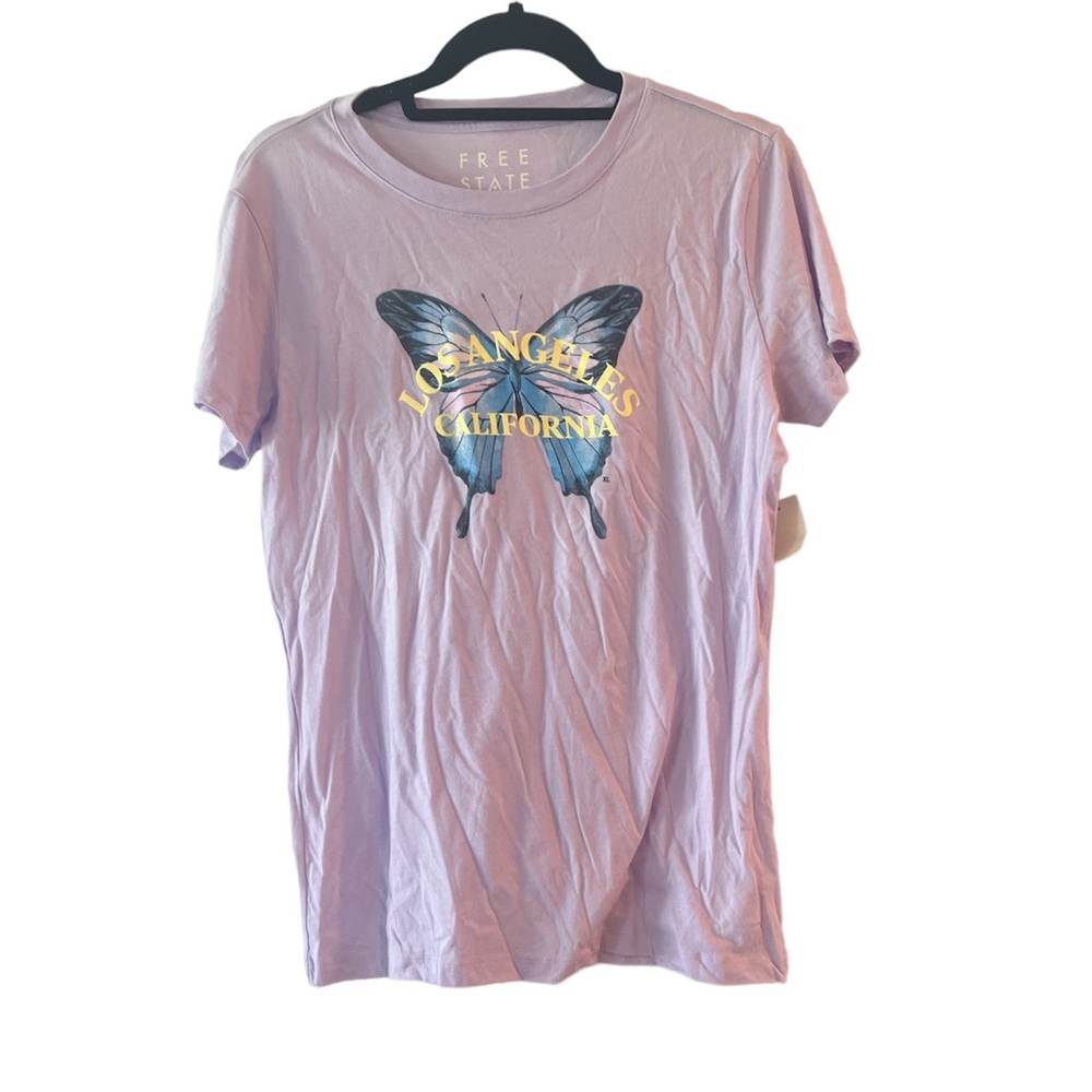 Free State Purple Butterfly Los Angeles California Tee